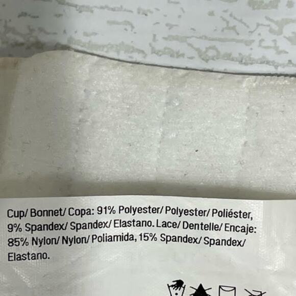 Maidenform White Demi Cup Bra  Lightly Padded, Lace Back, Comfortable Size 36DD - Picture 5 of 6